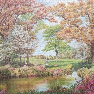 BURST OF SPRING Vintage Victory Gold Box Wooden Jigsaw Puzzle 2000 pieces