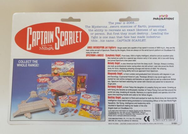 CAPTAIN SCARLET ANGEL INTERCEPTORS Diecast Model - Vivid Imaginations 1993