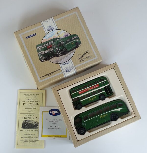 Corgi Classics 97072 Vintage PROVINCIAL BUS SET (AEC Regal coach and AEC Bus) Gosport & Fareham