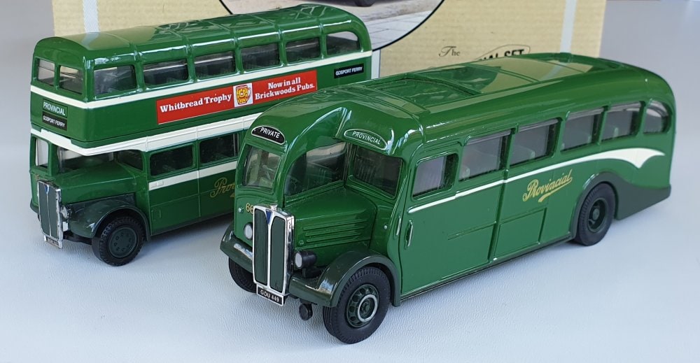 Corgi Classics 97072 Vintage PROVINCIAL BUS SET (AEC Regal coach and AEC Bus) Gosport & Fareham