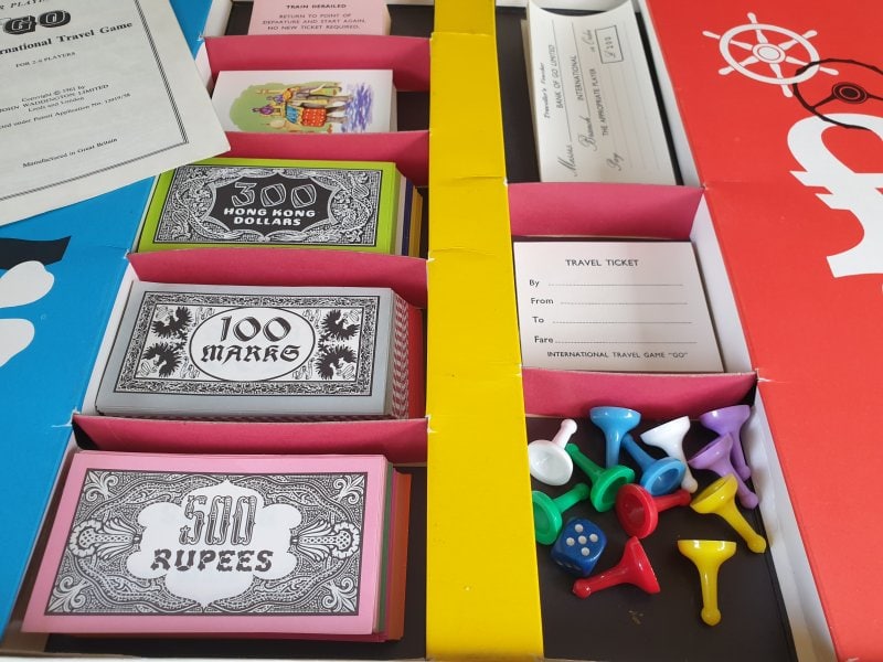 'GO' INTERNATIONAL TRAVEL Board Game (Waddington) 1960's Vintage Toys & Games