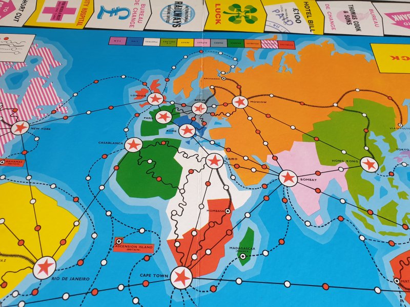 'GO' INTERNATIONAL TRAVEL Board Game (Waddington) 1960's Vintage Toys & Games