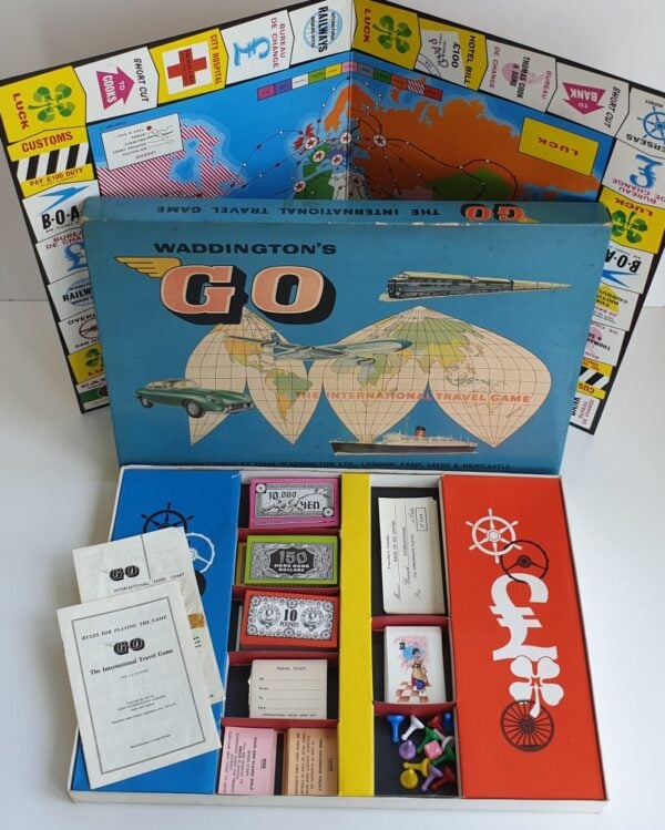 Vintage GO INTERNATIONAL TRAVEL Board Game Waddingtons 1960s