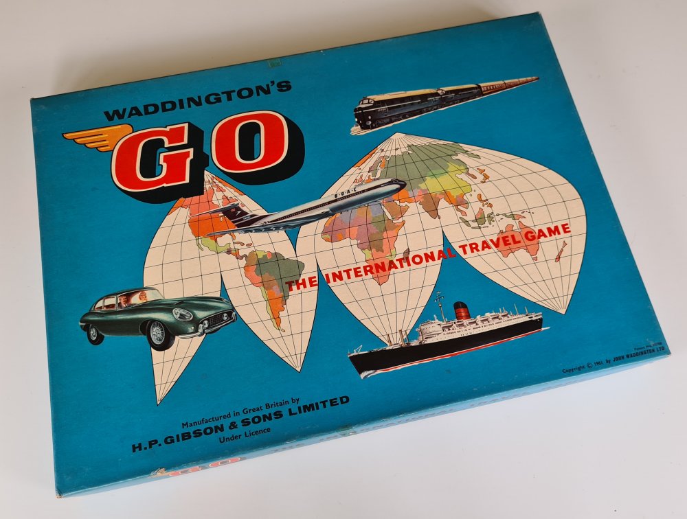 GO INTERNATIONAL TRAVEL 1960's Vintage Board Game by Waddington's