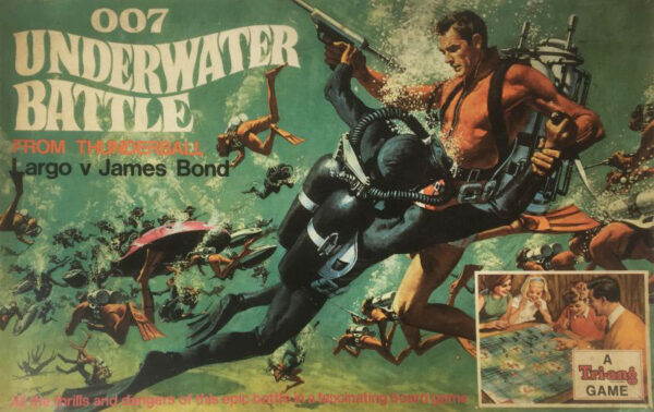 JAMES BOND '007 UNDERWATER BATTLE' Board Game Triang 1960's artwork