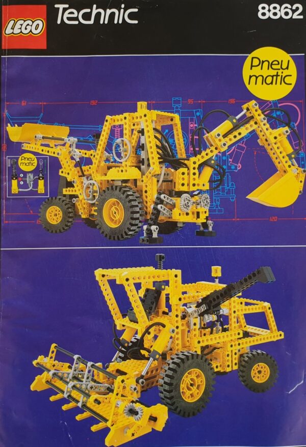 Vintage Lego Technic 8862 Backhoe Grader (JCB Digger) 1980's