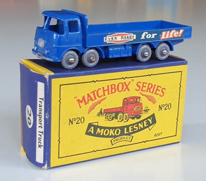 Vintage Matchbox 20b ERF 68G Ever Ready Transport Truck diecast model 1950's