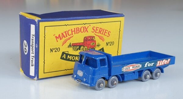 Vintage Matchbox 20b ERF 68G Ever Ready Transport Truck diecast model 1950's