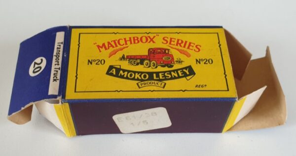 Vintage Matchbox 20b ERF 68G Ever Ready Transport Truck diecast model 1950's box