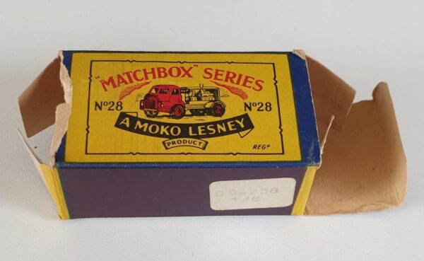 Vintage Matchbox 28a Bedford Compressor Truck diecast model 1950's box