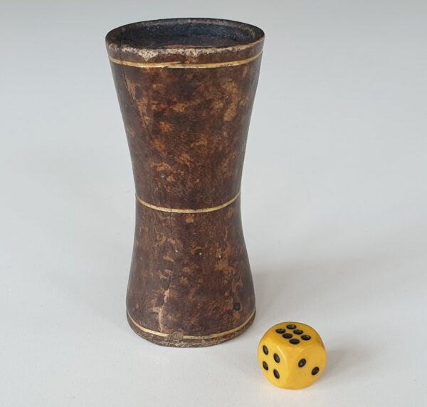 Antique Vintage Leather Dice Cup