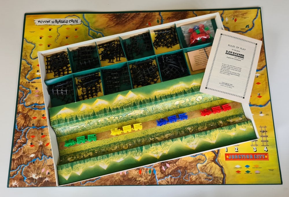 RAILROADER Board Game (Waddington) 1960's - Vintage Toys & Games