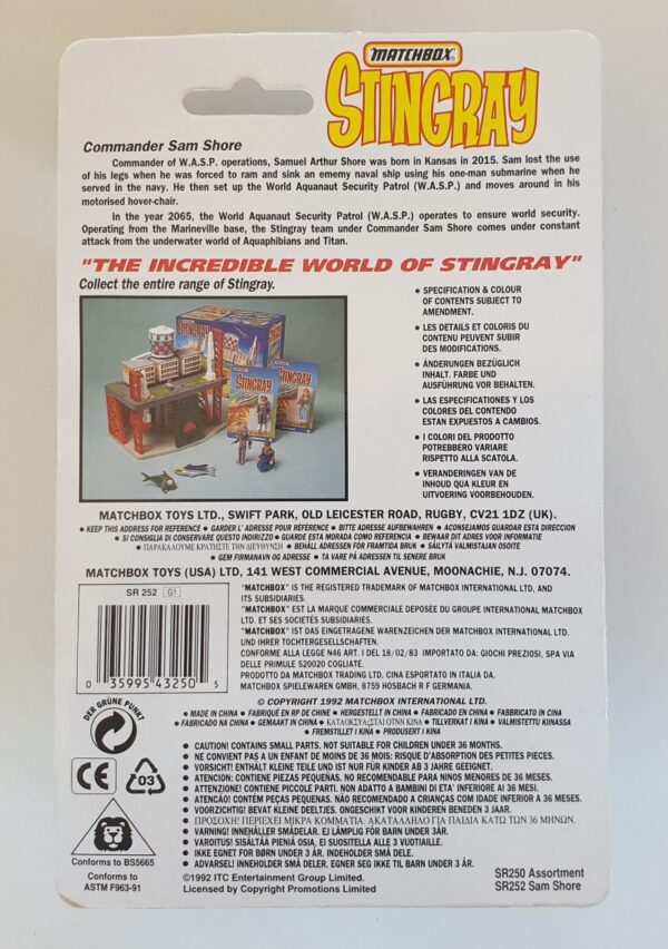 SAM SHORE Vintage Stingray Action Figure - Matchbox 1992
