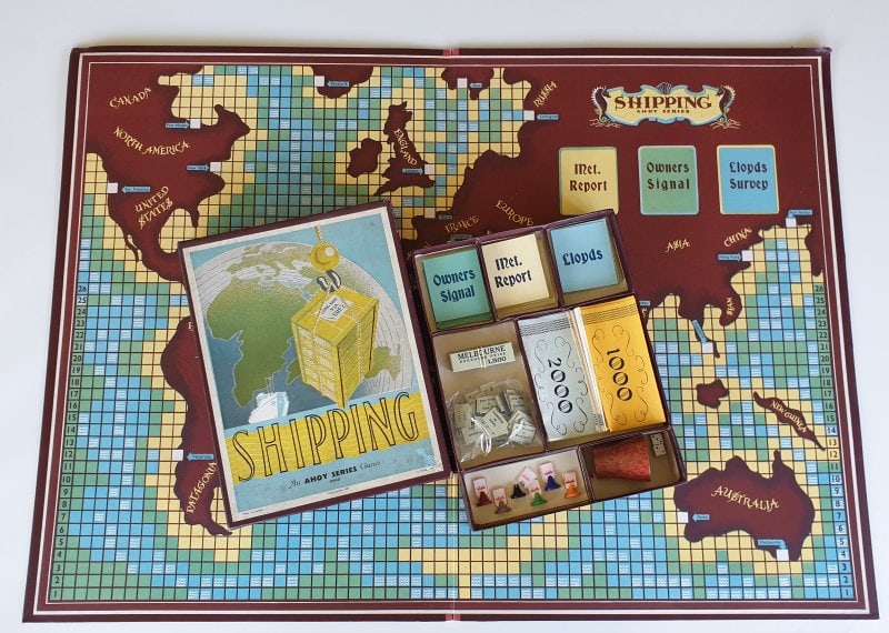 SHIPPING Vintage Board Game Ahoy Series 1940's