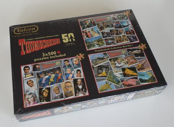 THUNDERBIRDS 50th ANNIVERSARY 3 x 500 Jigsaw Puzzles Collectors Set Falcon