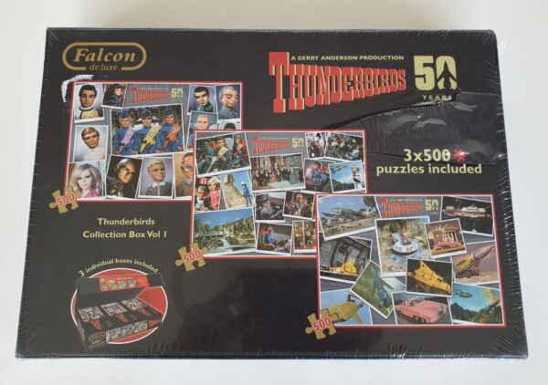 THUNDERBIRDS 50th ANNIVERSARY 3 x 500 Jigsaw Puzzles Collectors Set Falcon