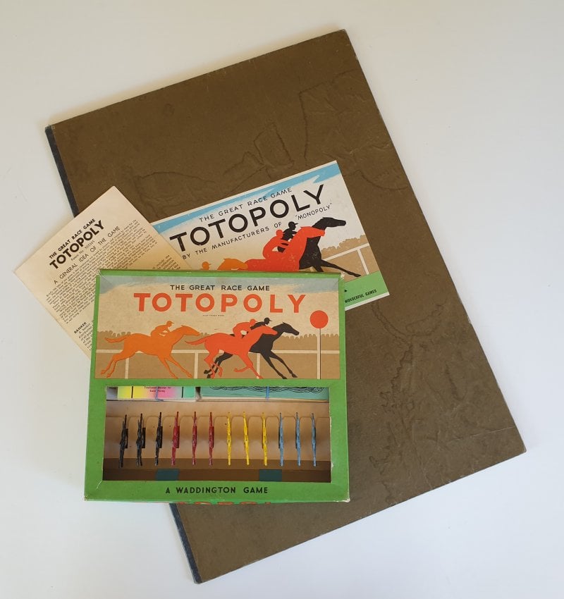 TOTOPOLY board game waddingtons vintage 1950s horse racing