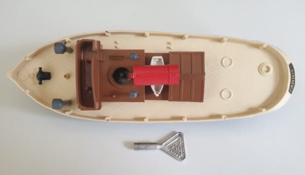 Vintage 1950s TUGBOAT ANNIE Clockwork Toy Boat by Traing Penguin