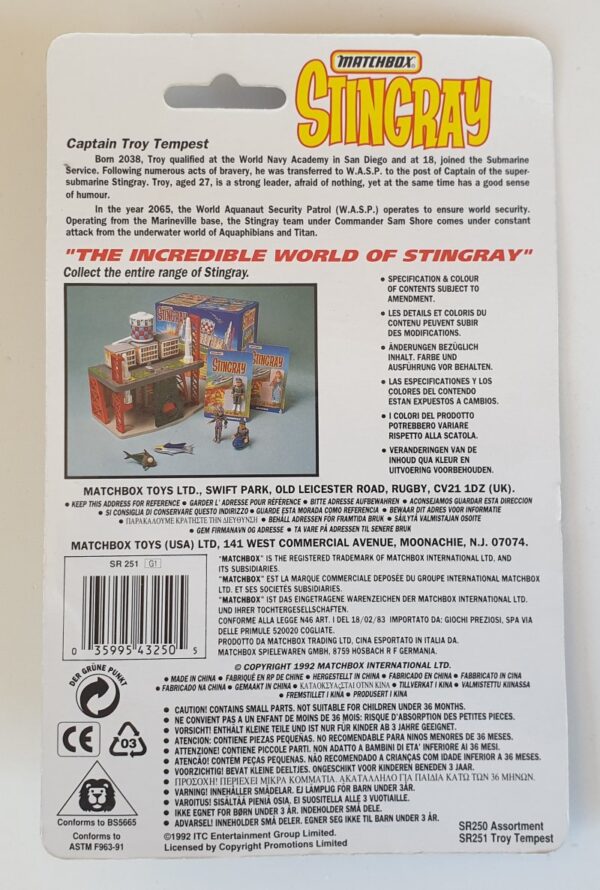 TROY TEMPEST Vintage Stingray Action Figure - Matchbox 1992