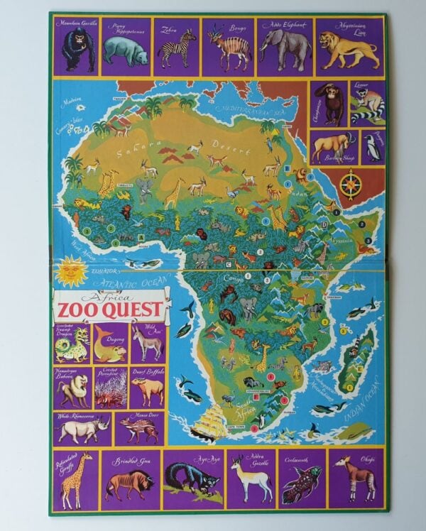 ZOO QUEST board game by Ariel 1950's vintage