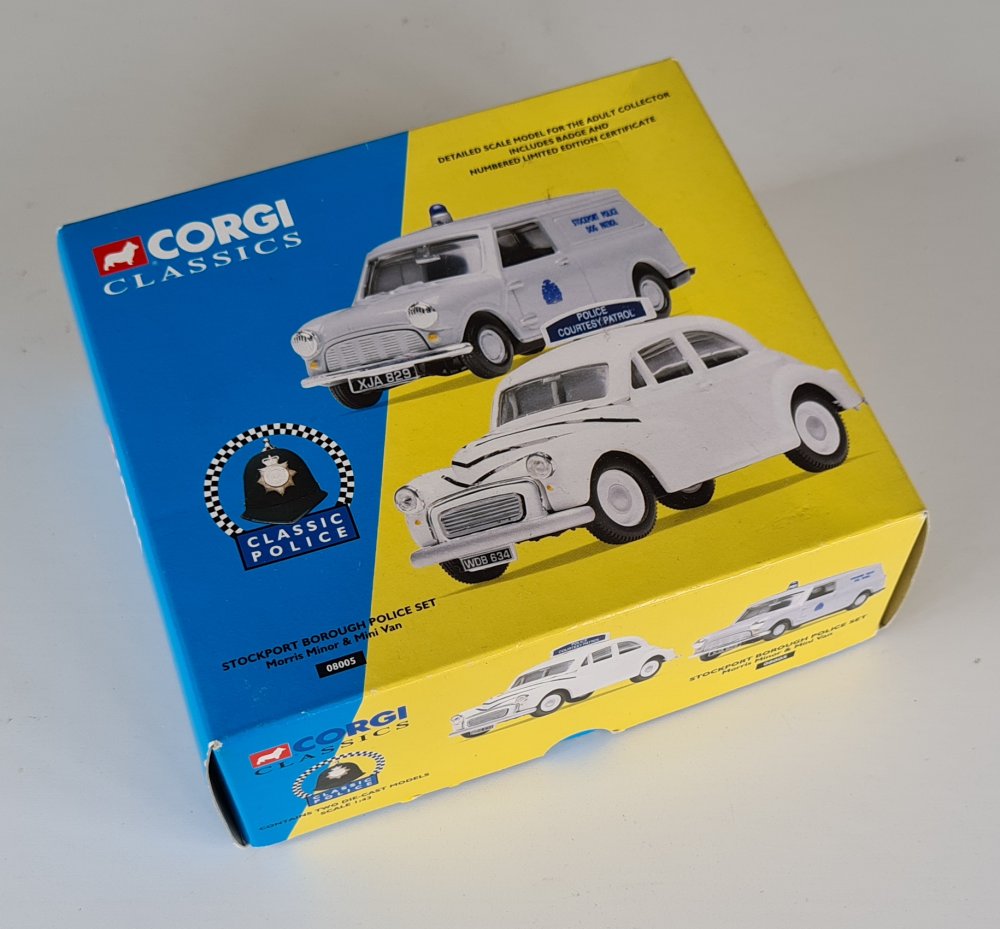 Corgi Classics 08005 Stockport Borough Police Set 1960's Morris Minor & Mini Van Vintage