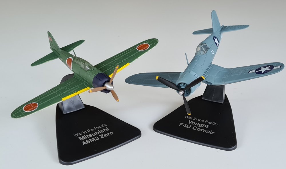 Atlas Editions 1/72 Diecast WAR IN THE PACIFIC SET Vought Corsair & Mitsubishi Zero 3909005