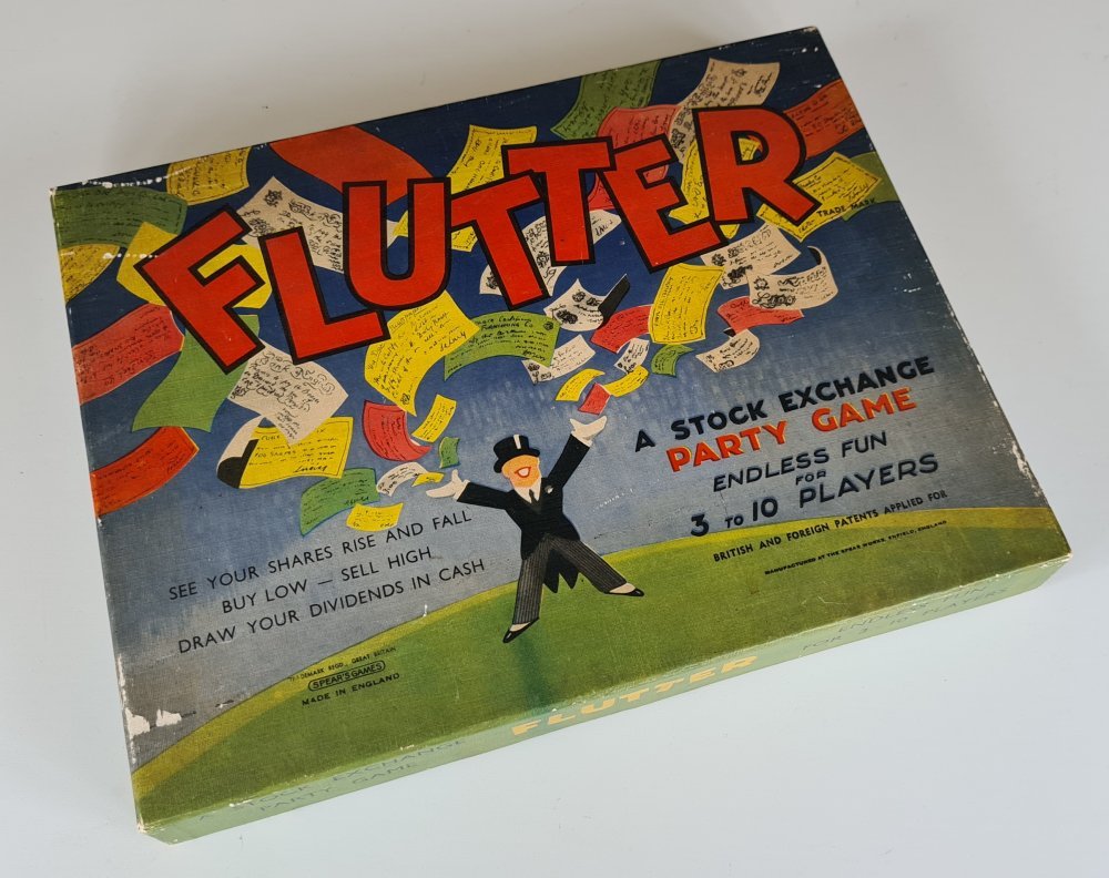 Vintage FLUTTER Board Game by Spear's 1950's