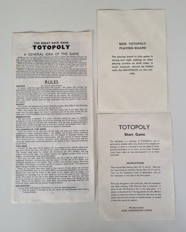 vintage Totopoly 1960's board game by Waddingtons