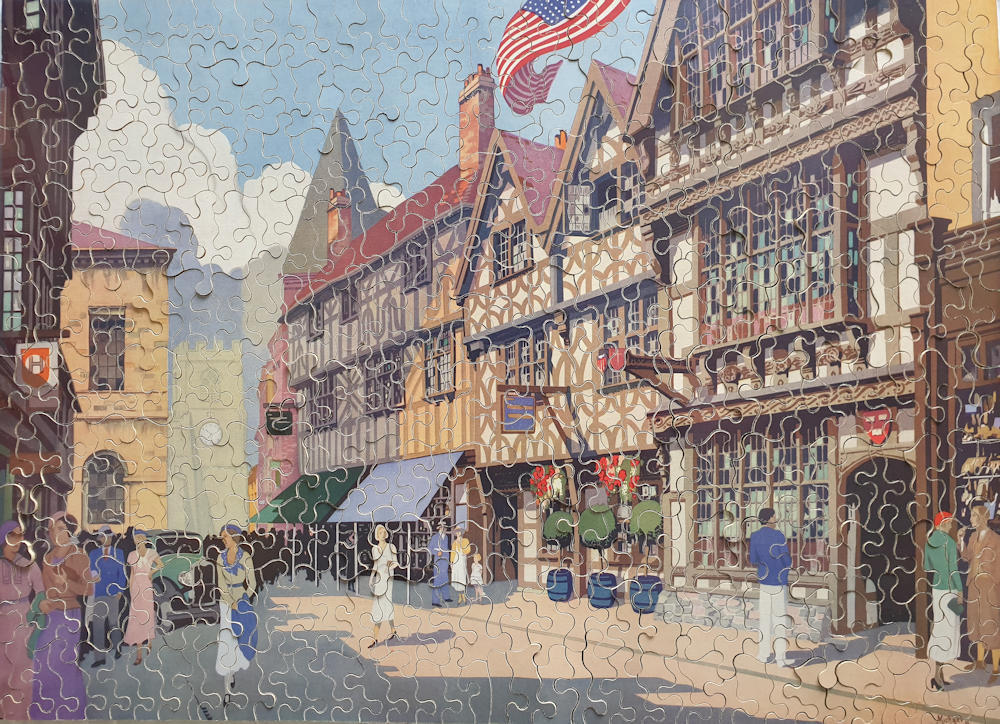 Vintage 1930's GWR wooden jigsaw puzzle HARVARD HOUSE, STRATFORD UPON AVON